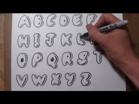 how to draw graffiti bubble letters a-z