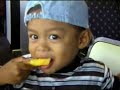 mikail iqmal adzahar - choking on watermelon.... almost