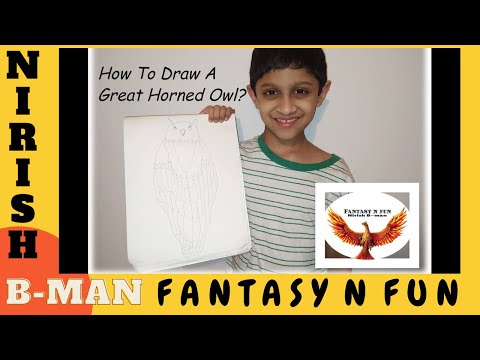 video-linktoworks-FUN: Draw A Simple Great Horned Owl