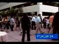 Preaching outside Joel Osteen's Lakewood Church in Houston
