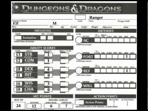 how to fill a d&d character sheet