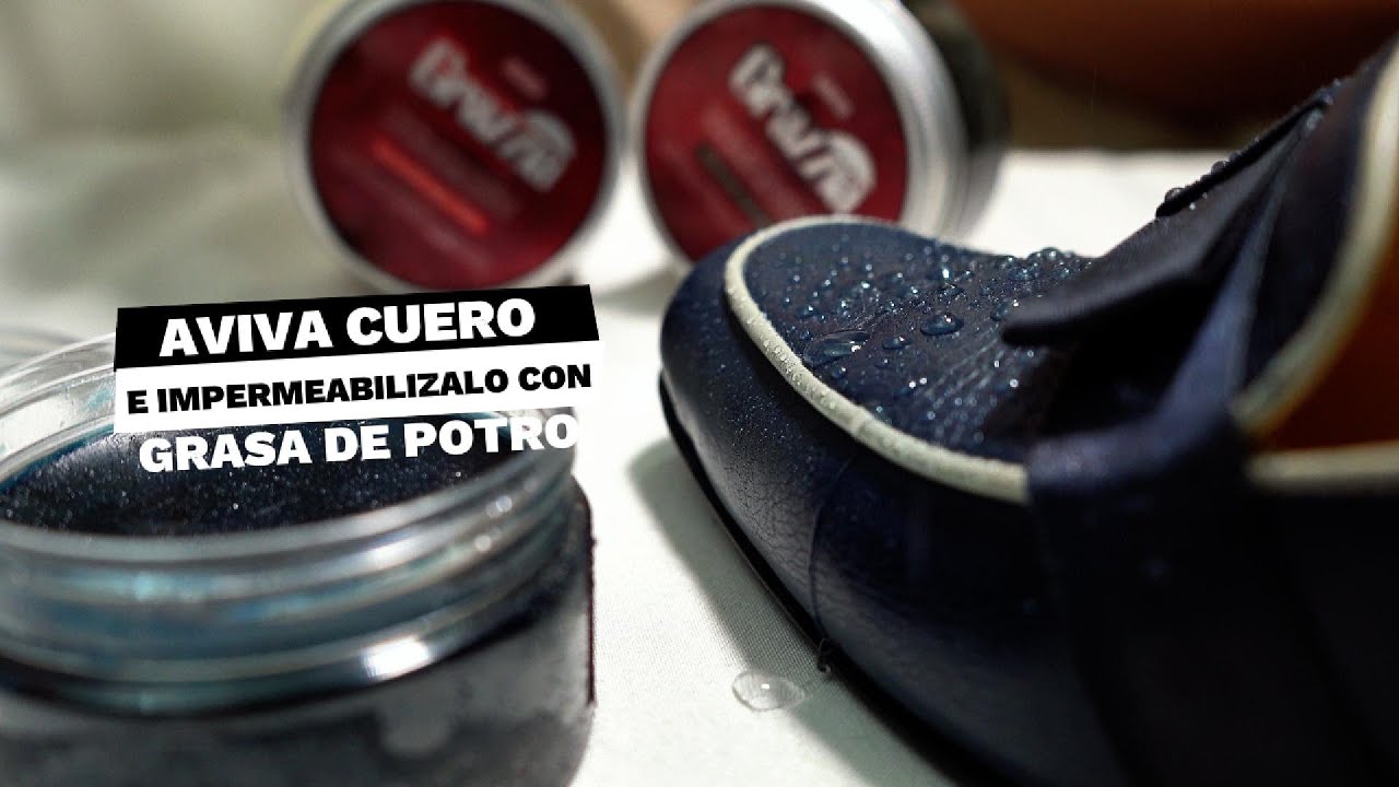 CÓMO LIMPIAR E IMPERMEABILIZAR CUERO DE CUALQUIER COLOR CON GRASA DE POTRO 👞✨