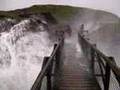 Couple nearly washed away, Porth - Cornwall