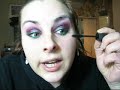 smokey red   green glitter eyeliner make up look
