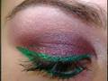 SMOKEY RED & GREEN GLITTER eyeliner make up look