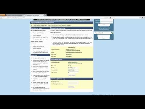 how to register in pokemon world online