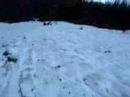 Sliding in the summer snow at Heather Lake