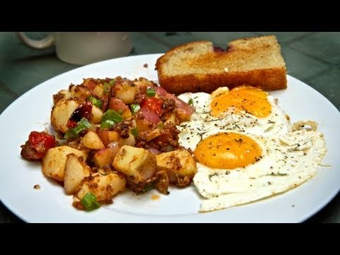 Breakfast - Here's a classic, all-American, 'diner'-style breakfast: sunny-side-up eggs and a delicious potato hash. And don't forget to sign up for our new, weekly(ish)...