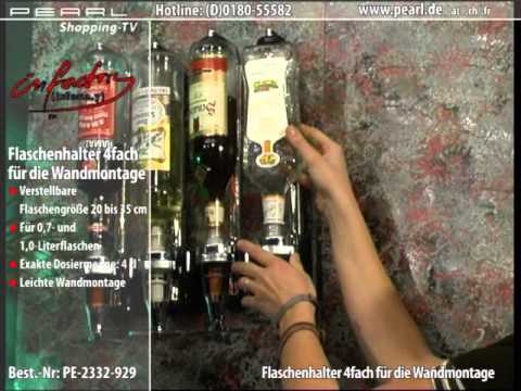 infactory Flaschenhalter und Dosierer, 4-fach, für Wandmontage