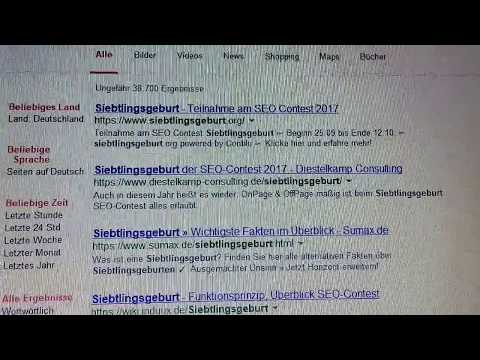 Siebtlingsgeburt SEO Contest Ranking-bersicht 02.10.17