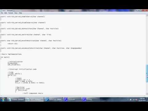 Flowcode v4 - This demo is of a button which controls both a servo and an LED.