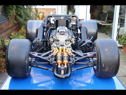 1/3 Scale Hybrid RC Car With A Scratch-Built 125cc V10 Engine
