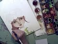 Yarni Girl Speed Painting-Watercolor by Lori Rase Hall