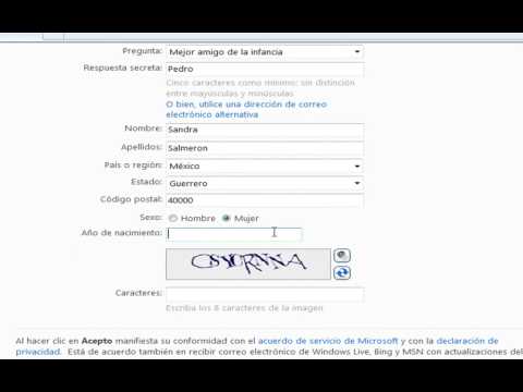 hotmail - Vídeo que le muestra paso a paso cómo se puede crear una cuenta de Correo Electrónico en Hotmail.
