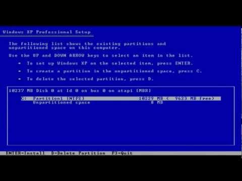 how to format windows xp