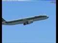 fsx alitalia airbus a321 from venice  lipz  to rome fiumicino  lirf  with wing view and cockpit voices!
