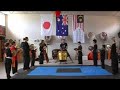 PERFORMED BY THE NORTHERN BRANCH OF THE KHUAN YEE LION DANCE ASS. TEAM WU JIN, JUNIOR ZHEN DAO KUNG FU TEAM OF THE HERVEY BAY CHINESE MARTIAL ARTS CENTRE, HEAD QUARTERS OF WU JIN GONG CENTRES AUSTRALIA- TEAM LEAD BY SI FU LUKE SUGIYAMA-HOLLOWAY.