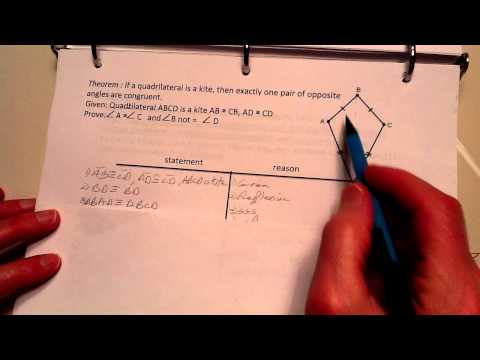 how to prove quadrilateral is a kite