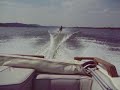 Wake skiing one footed Wake skiing one footed