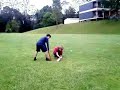Kid Gets wet from water rocket backfire