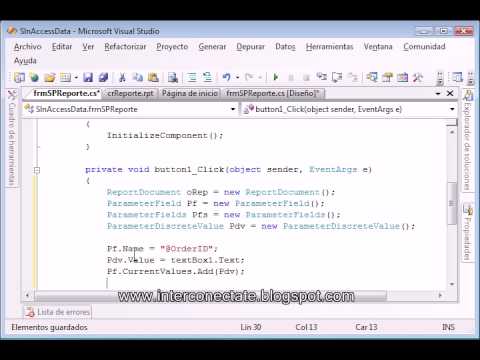 Reporte utilizando un parámetro de un stored procedure con c# y crystal reports