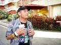 Icehead bum telling jokes in Hawaii