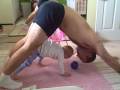 Elle and Daddy morning yoga