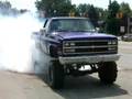massive burnout in a big block chevy truck