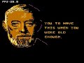 he game is much closer to the storyline of a new hope, where the user (playing luke) has to pilot a landspeeder around tatooine, collect r2-d2 from the sandcrawler, obi-wan kenobi from a cave, and han solo from the mos eisley bar, while fighting stormtroopers, sand people, and many other different enemy characters from the movies. after assembling all the characters, the user navigates the millennium falcon (in a first-person perspective) through an asteroid field to the death star (shields for the millennium falcon to withstand the asteroid field must also be collected in the tatooine levels). once arriving at the death star, the user is required to destroy the tractor beam generator, rescue princess leia from the detention block, then proceed to destroy the death star with the rebel fighters. the sega game gear has a few exclusive levels. the first level is of leia delivering the stolen plans to r2-d2. the speeder over world is replaced with three side scrolling levels through the desert for luke to travel through on foot. each character has different attributes. han solo and leia can also be used to replace luke in game play, but unlike luke who has numerous lives, han and leia only have one life each. obi-wan kenobi can resurrect han solo or princess leia five times, you're even required to kill, and then resurrect them in the sega game gear and sega master system versions, so that you may earn your last 10% completion points, in order to see the ending. r2-d2 can  ... 