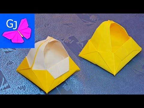 Как из бумаги сделать корзинку оригами из Как из бумаги сделать корзинку оригами из