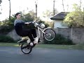 me doin a wheelie on my friend\