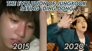 the evolution of jungkook saying  ding dong 