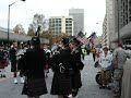 The Atholl Highlanders USA and members of John Mohr MacIntosh warming up while forming up for the Veteran's Day Parade, Atlanta, Georgia, 2008