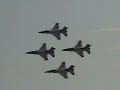 usaf thunderbirds
aerial show

2007 mcguire afb open house & air expo
mcguire afb, new jersey
saturday may 12, 2007

in this video, watch as the thunderbirds fly their high show at mcguire afb.  i did record the ground show, but because of people who were around me, the footage turned out terrible (you'd have to listen to the background to understand).  i did have people fist-pumping during the thunderbirds' performance... i guess the people to my left were either drunk , from north jersey, from the new york metro area, or a combination of all that.  it made me sick.  also keep in mind that the thunderbirds had a little delay in the show because major weeks had a radar altimeter problem, but it was deemed fine to continue the show with all six jets.

for more videos, purchase dvds, information on airshows, jet team schedules, and much more, please check out steve's airshow world at www.stevesairshow.com .