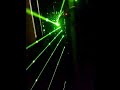 green laser 95mw beam in dark between two mirrors