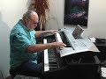 tommy plays johnny b. goode on the yamaha tyros 2 keyboard.
