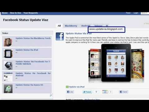 how to update facebook status via bb