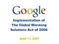 Global Warming - Conversation with Google.org: Global Warming Solutions Act