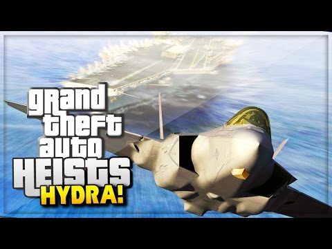 GTA 5 Online Heist DLC Hydra & Military Aircraft Carrier Info (GTA 5 Funny Moments/Fails)