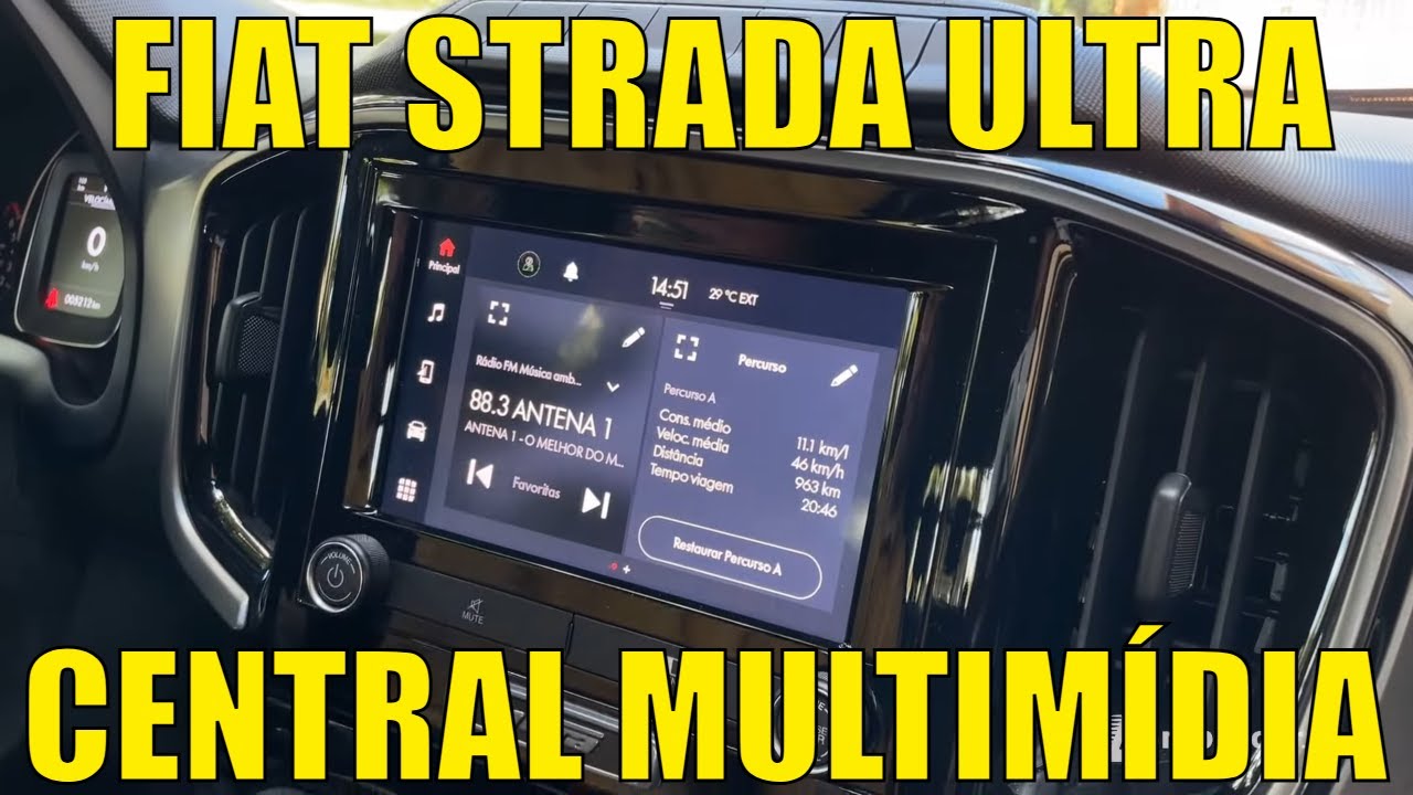 Fiat Strada Ultra - Central multimídia e carregador por indução