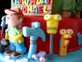 This is a birthday cake I made for a little boy turning 5 years old. It's all chocolate with a vanilla/almond buttercream icing. Yummy! This cake was a lot of hard work but VERY fun to make! All the hard work and effort paid off when I saw the huge smiles on my clients faces! All figures are gumpaste and the entire cake is 100% edible!