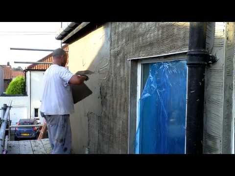 Render - step by step sand and cement wall rendering.removal of the existing material and a new finish applied.