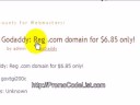Godaddy Coupon Code Register .com domain for $6.85 only!