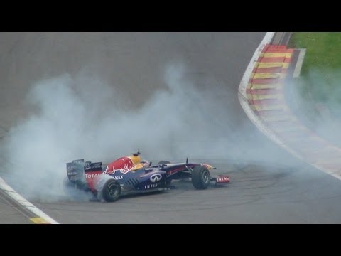 Sebastien Buemi F1 Redbull Infiniti Demo WSR + DONUT Epic V8 SOUND AT Spa 2013 HD