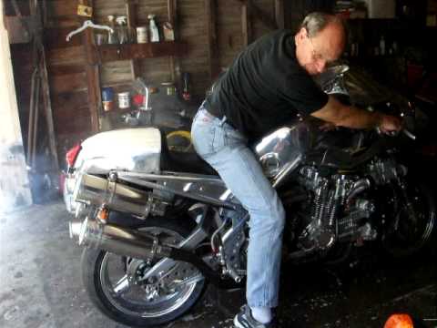 V12 CBX running down the road (alley)