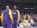 Rocky (Nuggets mascot) messes with the Lakers (+Chuck)