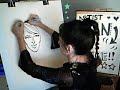 CARICATURE of  Paris Hilton drawn with both Hands!