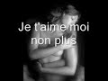 JE T'AIME MOI NON PLUS