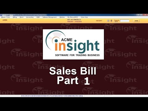 Sales Bill Part 1