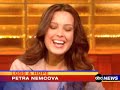 petra nemcova being interviewed at the abc news, it's about her book 